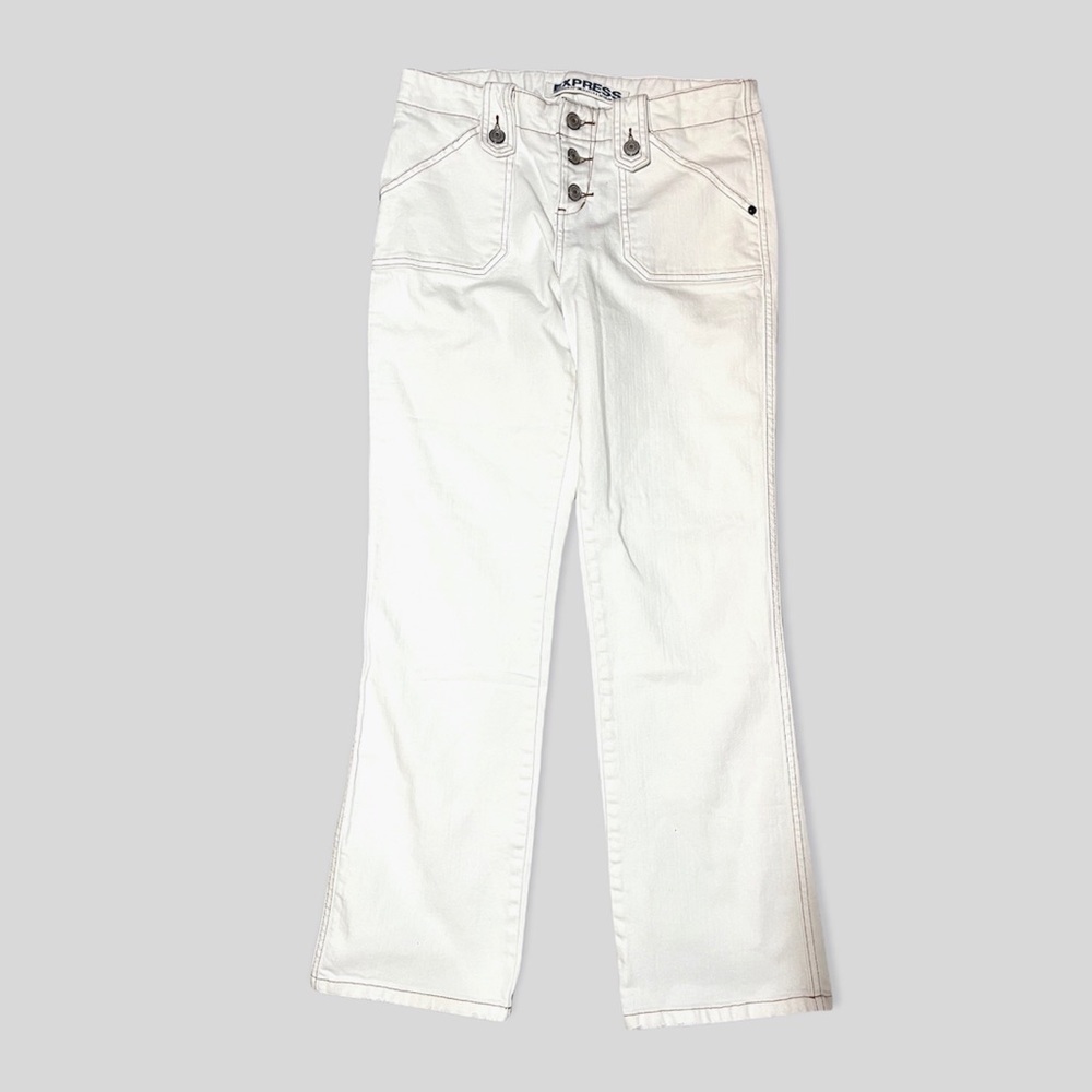 Express precision fit ivory colored jeans size 5/6
